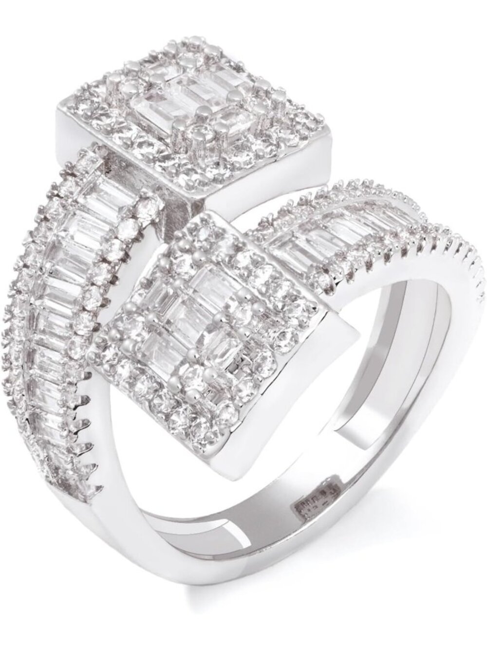 Luxury Iced Out Baguette Ring for Men & Women - Silver & Gold Bling Jewelry